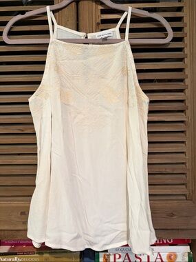 Love On A Hanger Soft Cream Embroidered Tank Top
